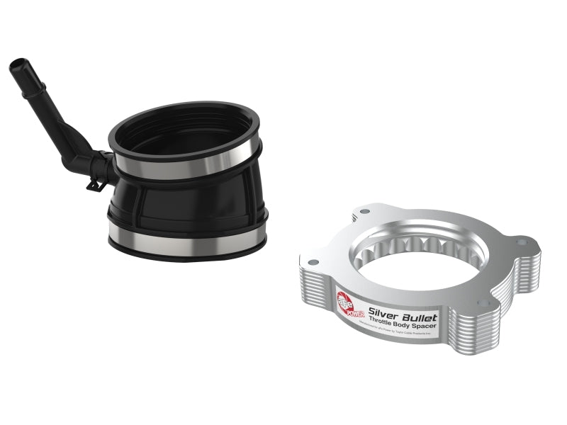 aFe 2020 Corvette C8 Silver Bullet Aluminum Throttle Body Spacer - Compatible with Factory Intake Only (Silver) | Performance Upgrade for Racing & Street Driving