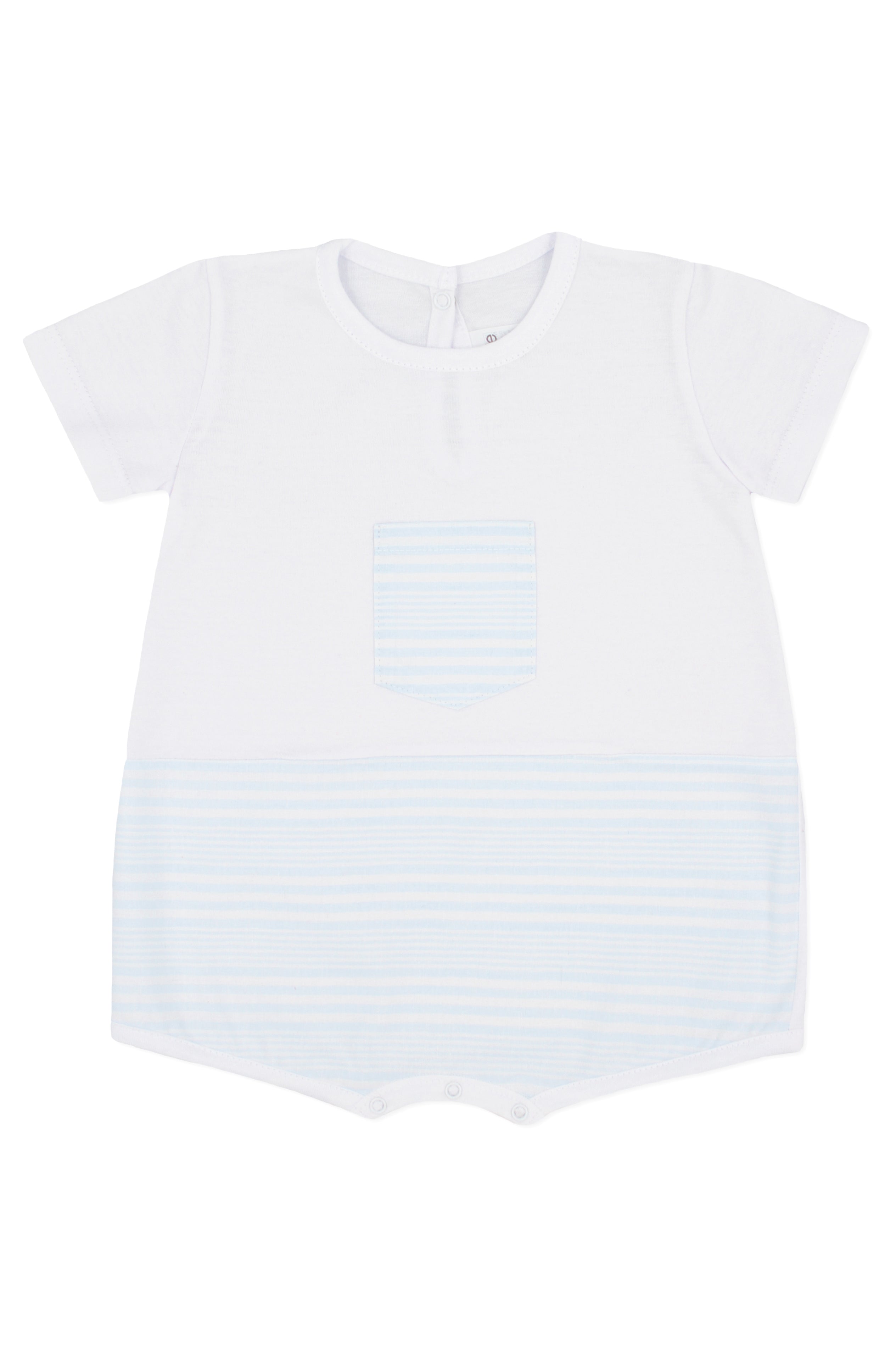 Jamie Blue Striped Romper for Women - Stylish Summer Jumpsuit with Pockets, Comfortable Casual Outfit for Beach, Travel & Everyday Wear