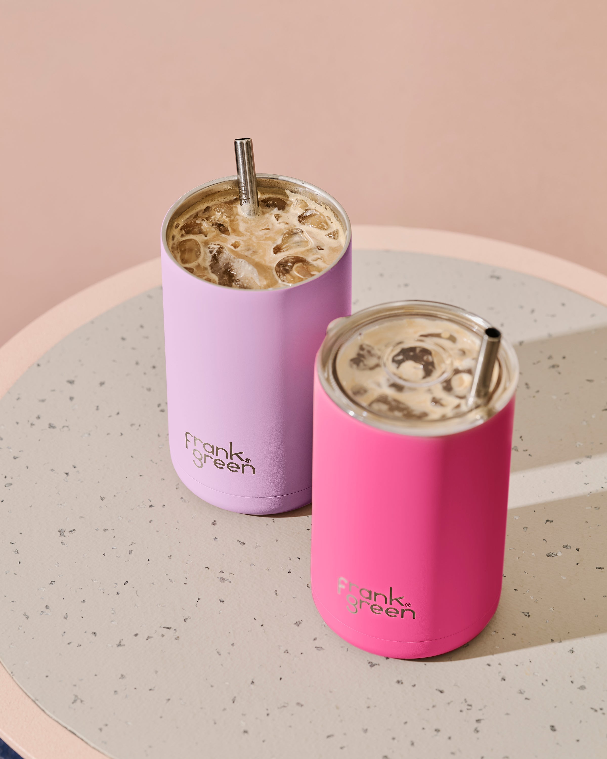 Premium Insulated Iced Coffee Cups (2-Pack) – Double-Walled Stainless Steel, Leak-Proof Lid – Perfect for Iced Coffee, Cold Brew & Smoothies at Home, Office or Travel