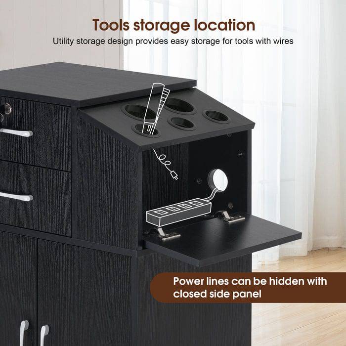 Professional Ethan Locking Styling & Barber Station - Portable Hair Cutting Station for Salons & Home Use - Perfect for Barbers, Stylists & DIY Haircuts