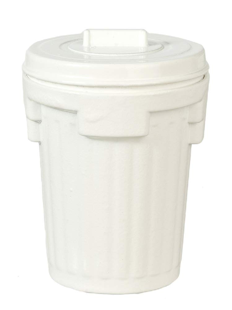 Miniature White Metal Trash Can for Dollhouse - Perfect Kitchen & Garden Accessory for Dollhouse Play & Decoration