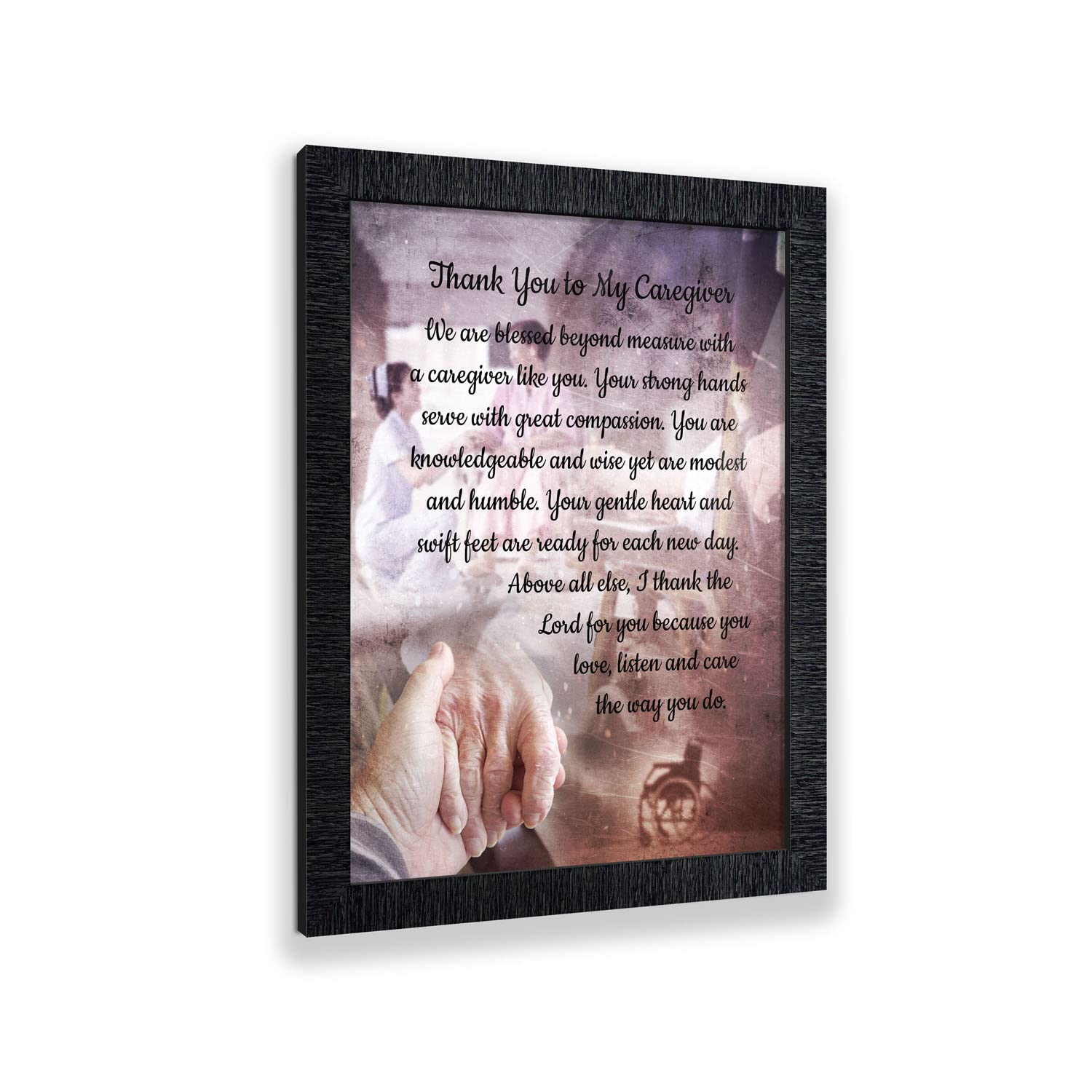 Crossroads Home Décor Thank You To My Caregiver Gift - Inspirational Picture Frame 2176CH - Perfect for Nurses, Doctors, Healthcare Workers & Caregivers Appreciation