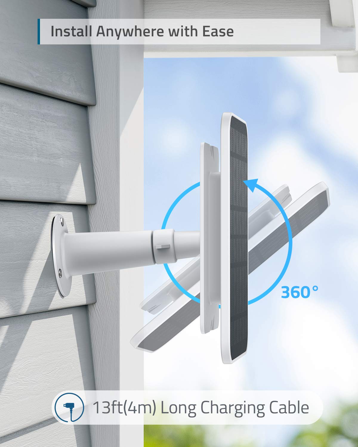 eufy Security Certified eufyCam Solar Panel - 2.6W Weatherproof IP65 Outdoor Charger for eufyCam Security Cameras | Continuous Power Supply for Home Surveillance & Property Protection