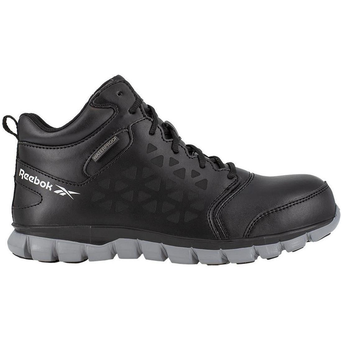 **Sublite Cushion Composite Toe Waterproof Mid Cut Work Boots for Men - Black - Lightweight & Comfortable for Construction, Hiking & Outdoor Work**