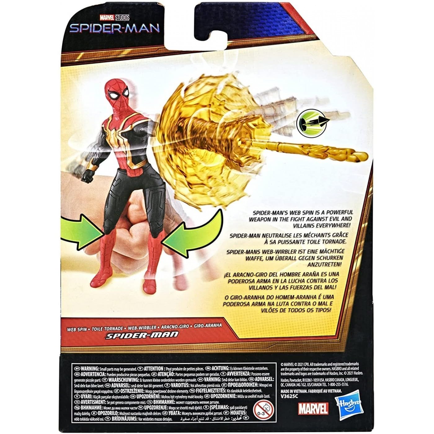 Spider-Man Marvel 6-Inch Deluxe Web Spin Action Figure Toy with Weapon Attack & Squeeze Legs - Movie-Inspired Collectible for Kids Ages 4+ | Perfect for Playtime, Superhero Battles & Marvel Collections