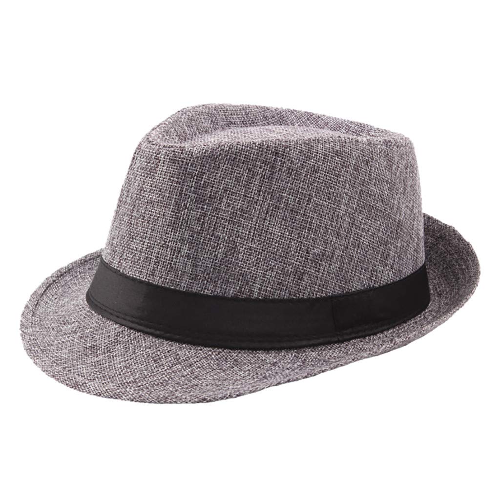 Men's Linen Sun Hat - Breathable CurlyStraw Jazz Baseball Cap for Outdoor Activities, Beach, Golf & Summer Fashion
