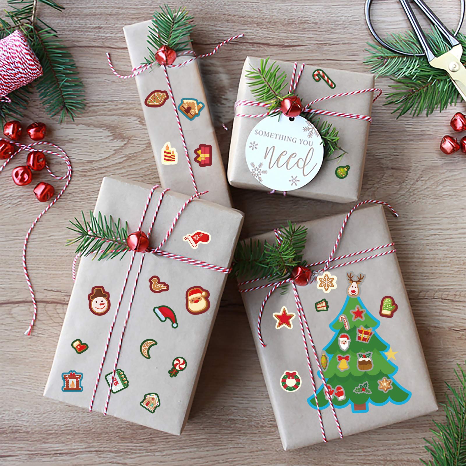 Christmas Tree Stickers for Kids - 30 Sheets DIY Holiday Decoration Stickers for Scrapbooking, Gift Wrapping & Classroom Crafts