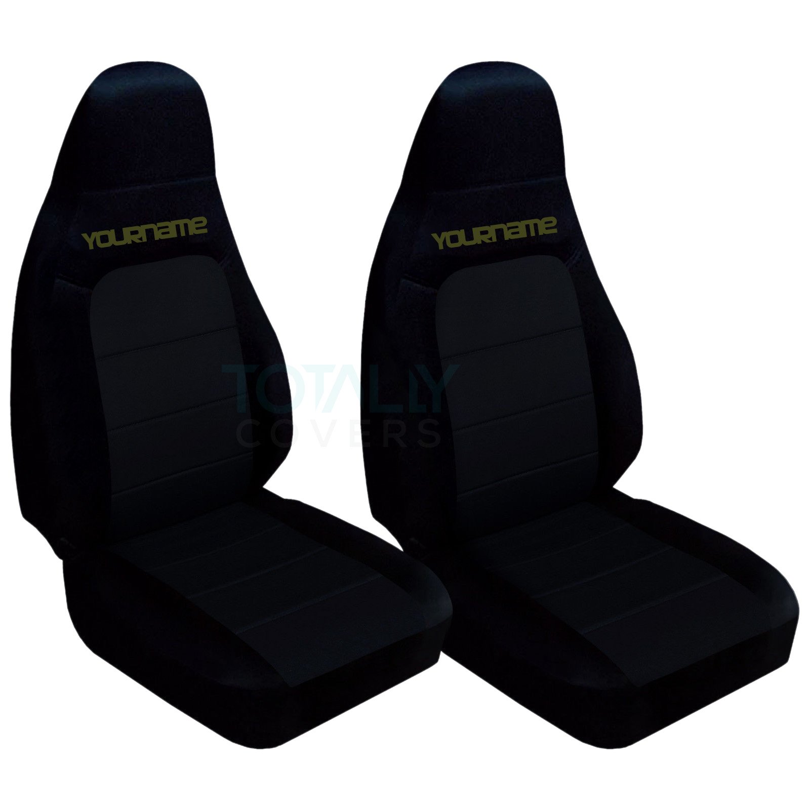 Custom Black & Hunter Green Seat Covers for 2001-2005 Mazda MX-5 Miata - Personalized with Your Name/Text (21 Color Options) | Perfect for Car Enthusiasts & Gift-Giving