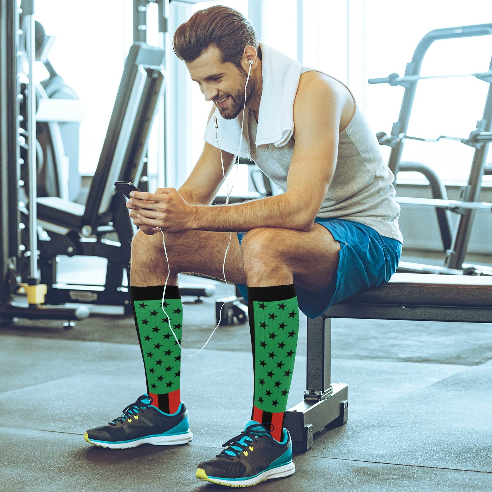 BGXW Compression Socks for Women & Men - 20-30mmHg Graduated Support Knee High Socks for Circulation, Travel & Running - 1 Pair Pack (Black) - Perfect for Nurses, Athletes & Long Flights
