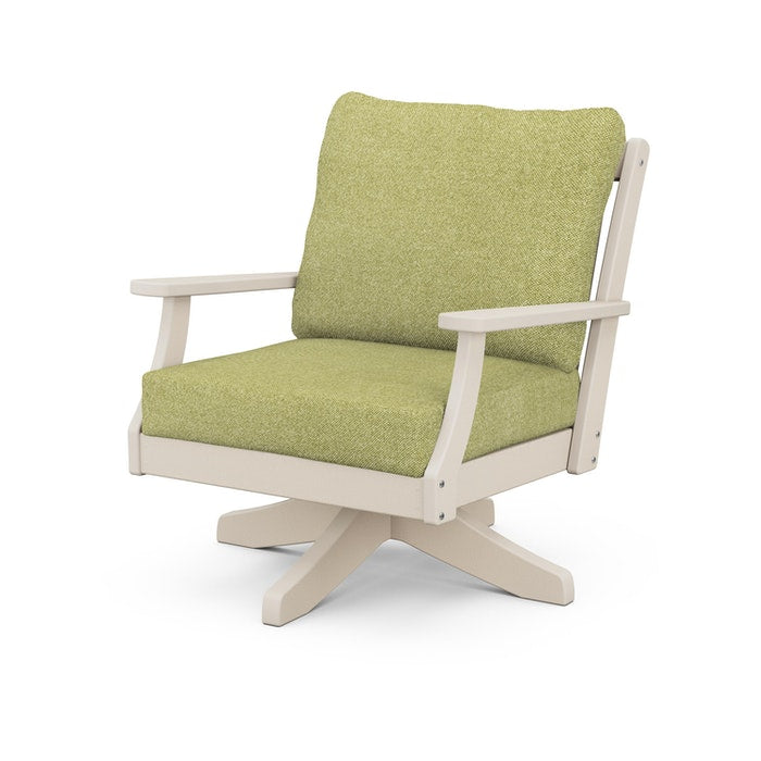 POLYWOOD Braxton Deep Seating Swivel Chair - All-Weather Outdoor Patio Furniture - Perfect for Poolside, Deck, Garden & Backyard Relaxation