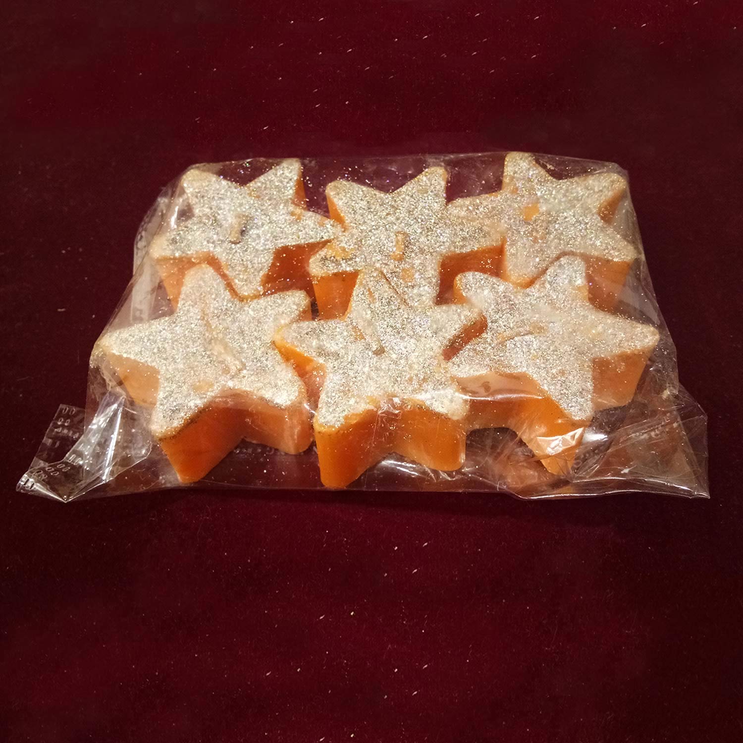 Handmade Star-Shaped Floating Aroma Candles - Pack of 6 (Orange) | Christmas Decor & Gift | Certified Indian Artisan Crafted | Perfect for Holiday Parties, Home Fragrance & Relaxation