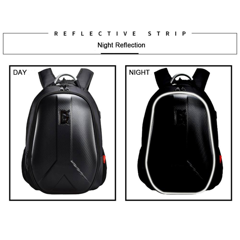 Waterproof Motorcycle Helmet Backpack 15L - Large Capacity Hard Shell Cycling Backpack for Men - Durable Storage Bag for Commuting, Travel & Outdoor Adventures