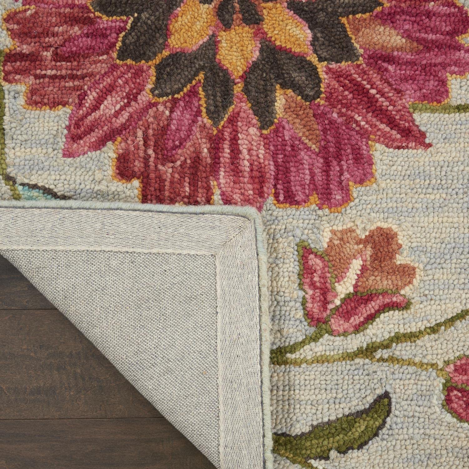 Nourison Bahari Floral Grey/Multi 8' x 10' Area Rug - Easy Cleaning, Non-Shedding, Stain Resistant for Bedroom, Living Room, Dining Room & Kitchen | Perfect for Home Decor, Family Gatherings & Pet-Friendly Spaces (8x10)