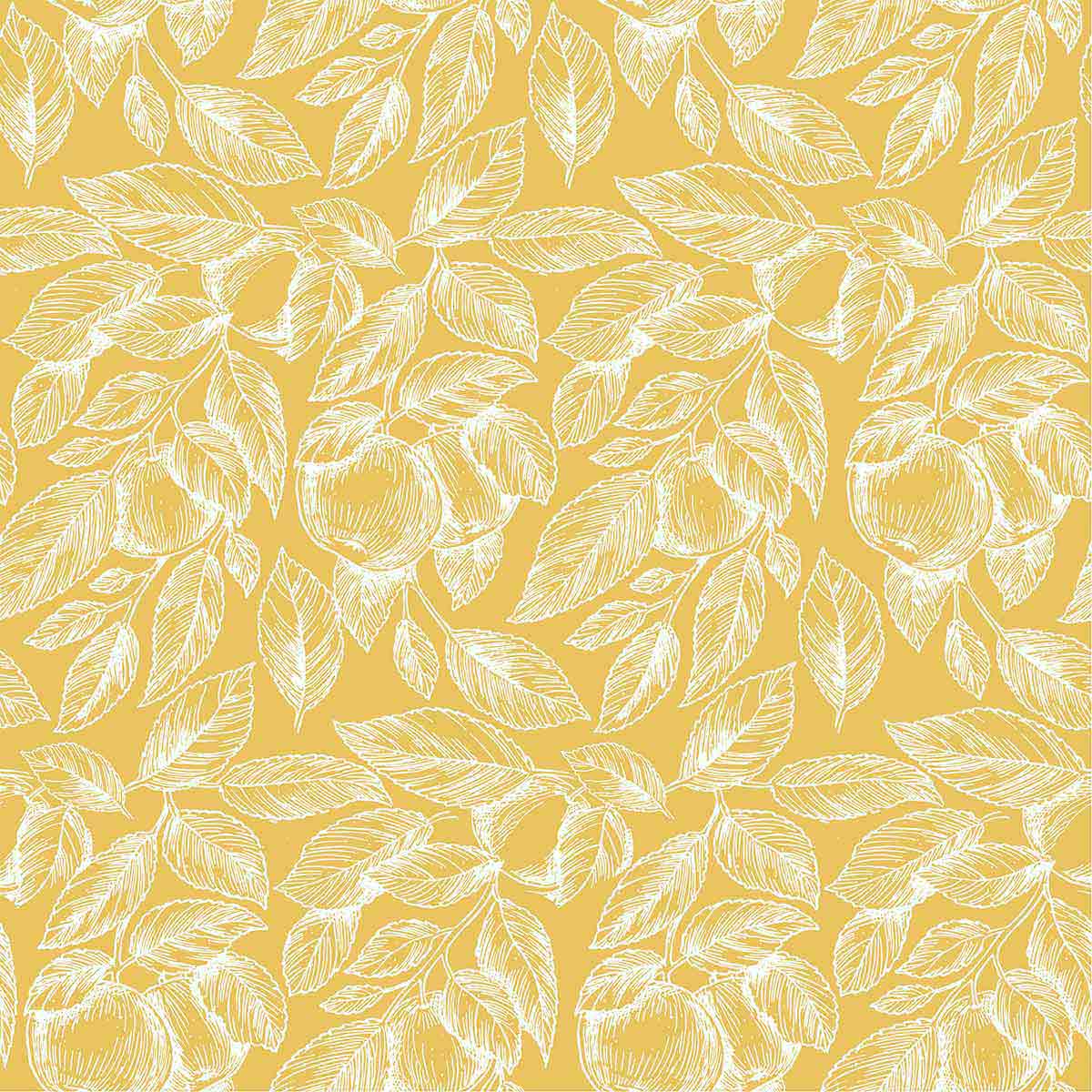 Yellow Leaf Peel and Stick Removable Wallpaper 6142 - Self-Adhesive Wall Decor for Bedroom, Living Room, Nursery - Easy to Install & Remove - Perfect for Home Renovation and DIY Projects