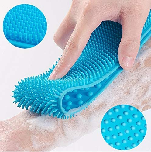Aprime Adda Bath Brush with Long Handle - Exfoliating Back Scrubber for Dead Skin Removal - Body Wash Brush for Men, Women & Kids - Multicolor 2-Pack - Perfect for Shower, Spa & Daily Skincare Routine