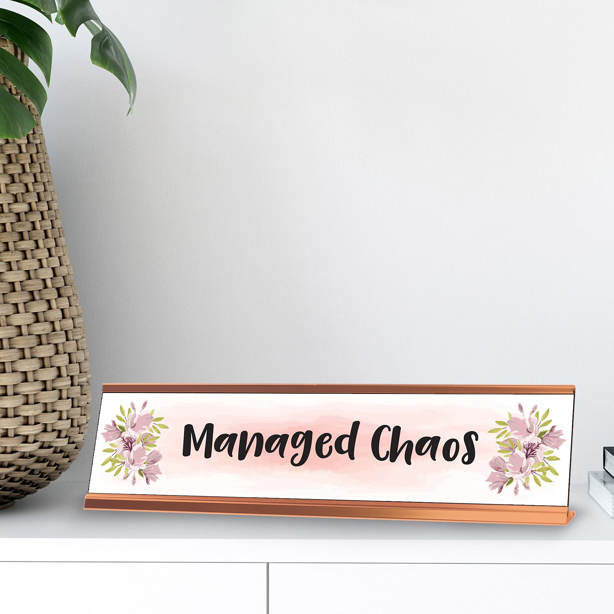 Managed Chaos Desk Sign Designer Series - Novelty Nameplate (2 x 8 Inches) - Perfect for Office Decor, Funny Desk Accessories & Gift Ideas