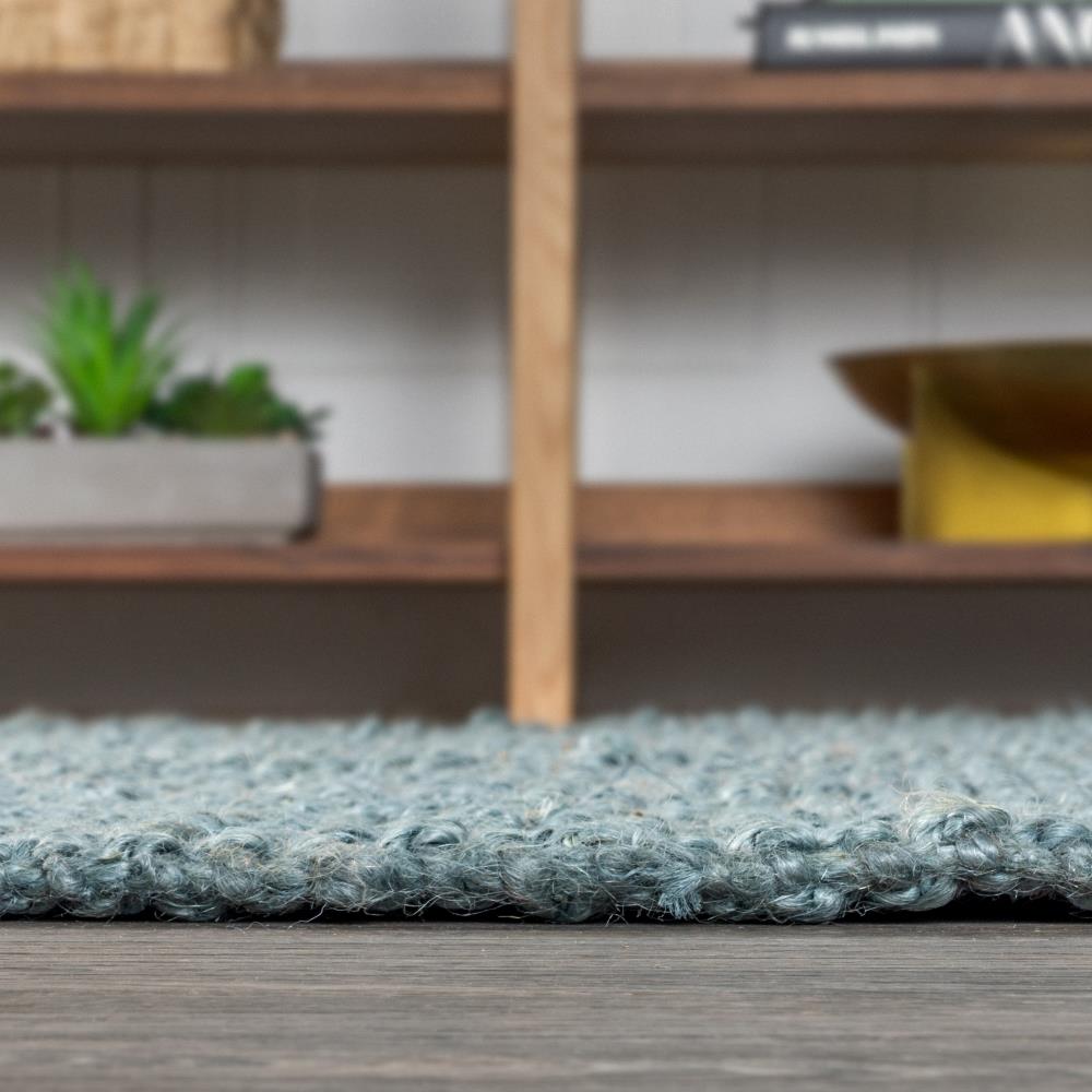Hand Woven Chunky Jute Area Rug with Fringe - Eco-Friendly Natural Fiber Floor Decor for Living Room, Bedroom & Boho Home Decor