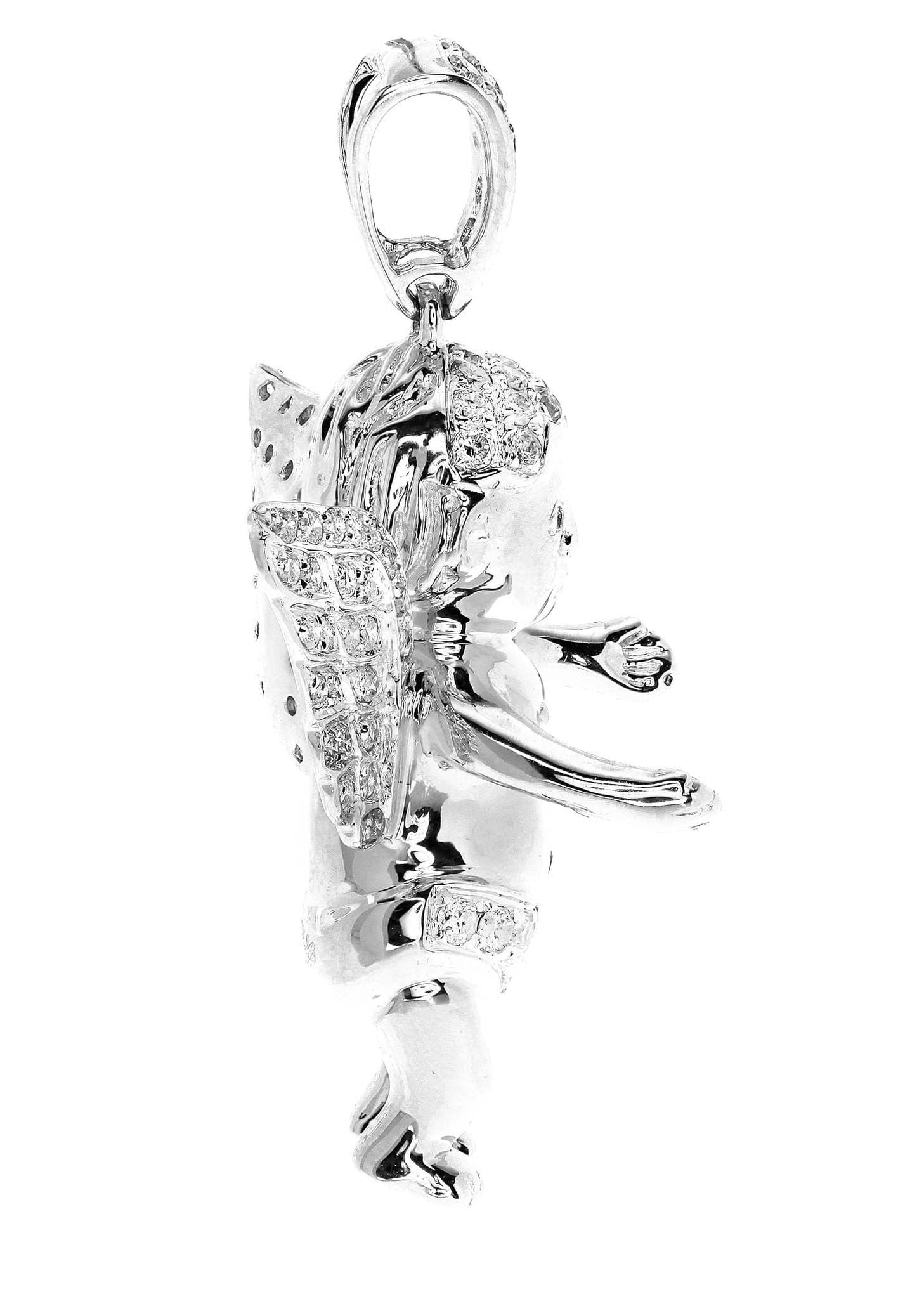 Diamond Angel Pendant Necklace | 10.14g 14K Gold | 0.81ct Genuine Diamond | Elegant Jewelry Gift for Women | Perfect for Anniversaries & Special Occasions