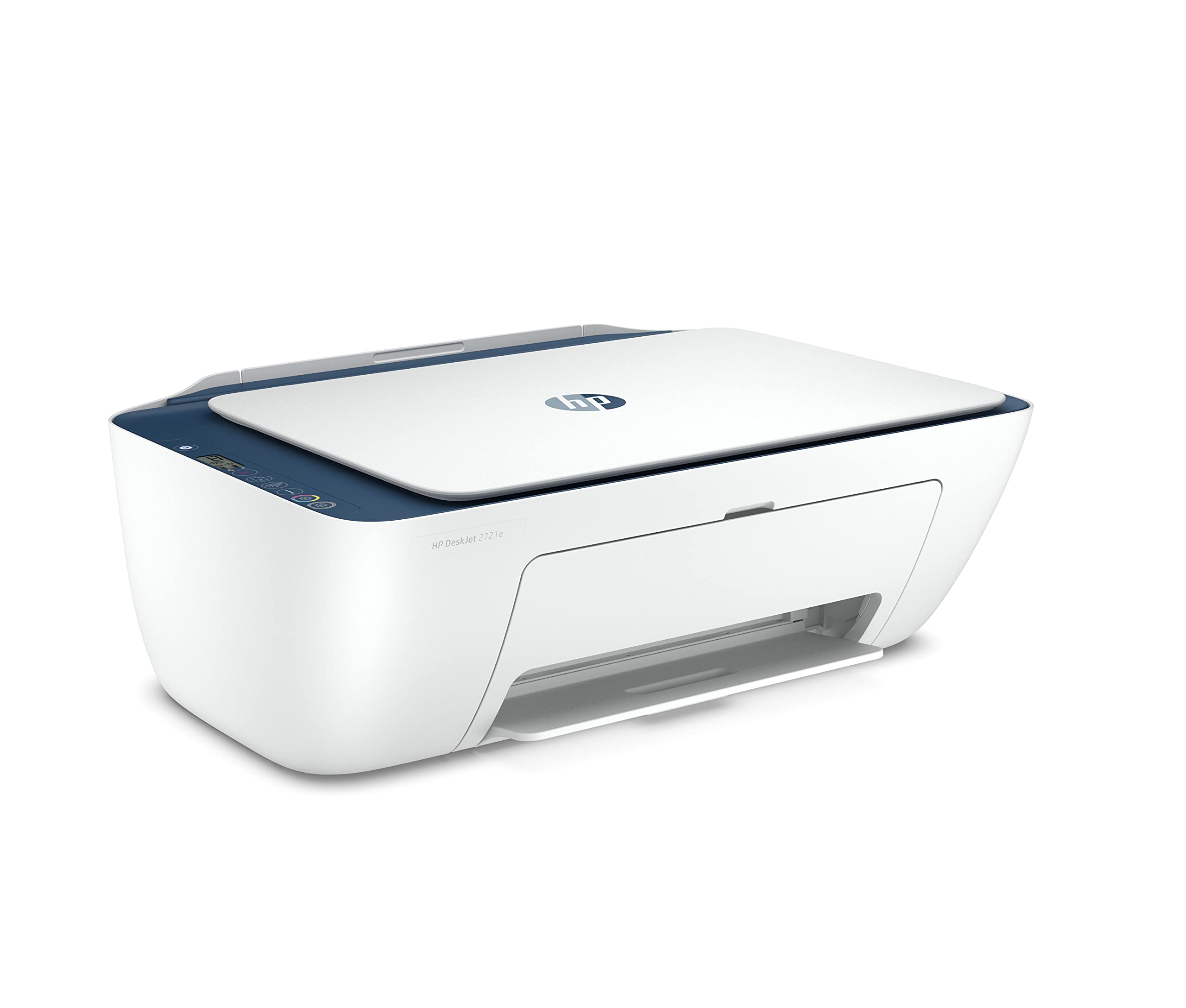 HP DeskJet 2721e All-in-One Wireless Color Printer with 6 Months Instant Ink | HP+ Enabled | Compact Home & Office Printer for Documents, Photos | White & Blue Design | Perfect for Remote Work & School Projects