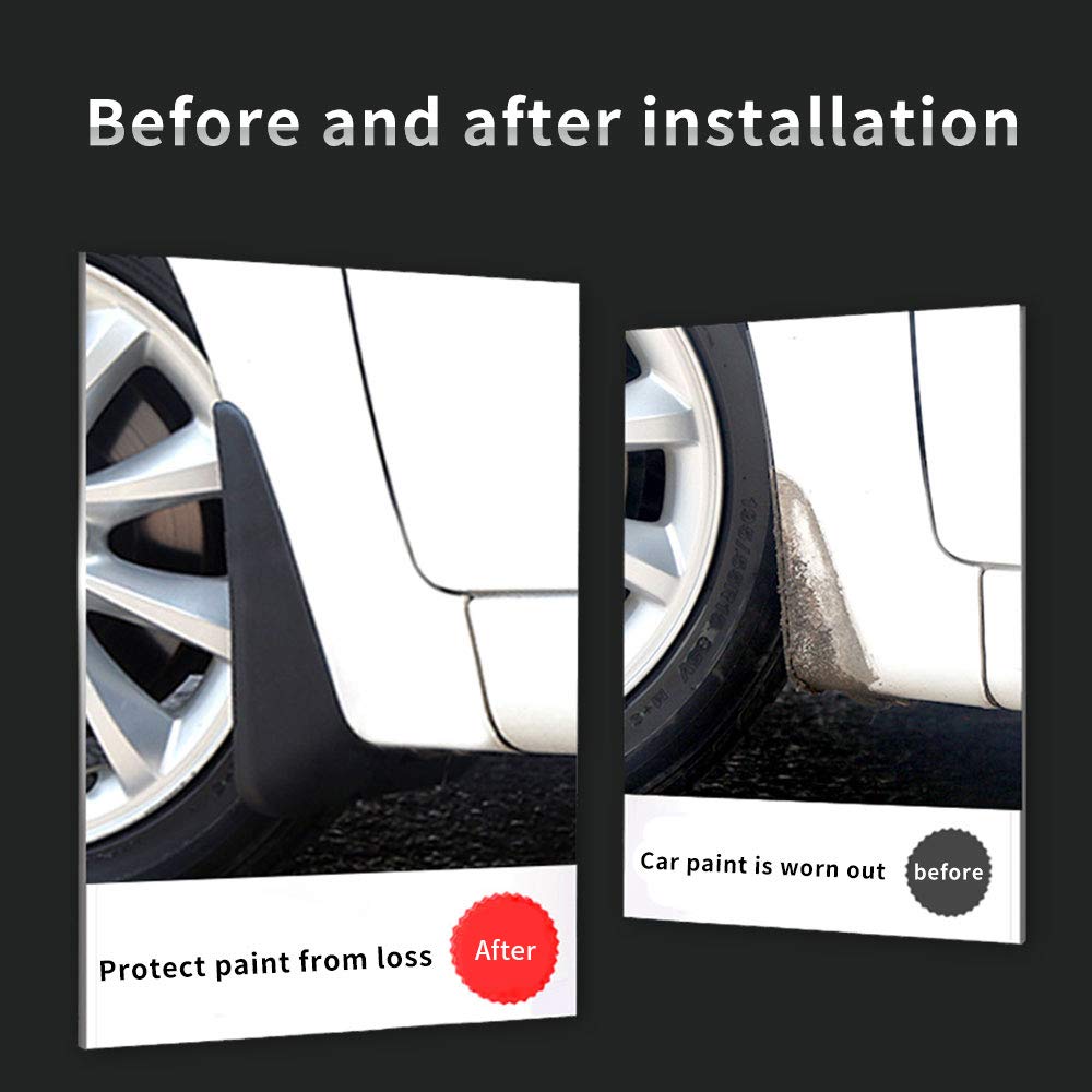 2018-2019 Hyundai Sonata Mud Guards - 4-Piece Front & Rear Splash Guard Set - Durable Car Fender Mud Flaps Accessories for All-Weather Protection (Perfect for Rain, Snow & Off-Road Driving)
