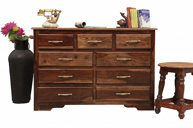 Vintage Embossed Antique Brass Japanese Muji Chest of Drawers - Elegant Storage Solution for Bedroom, Living Room & Office Décor