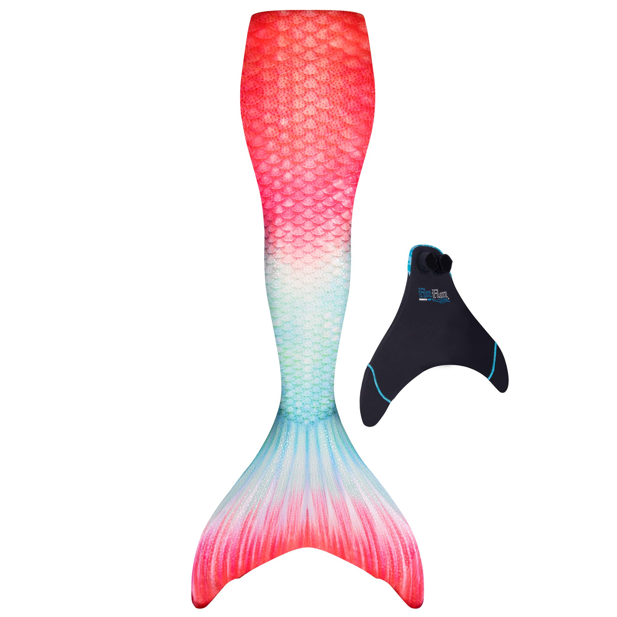 Fin Fun Limited Edition Mermaid Tail Swimwear - Reinforced Tips & Monofin for Girls, Kids, Women, Teens & Adults | Perfect for Pool Parties, Underwater Photography & Mermaid-Themed Events