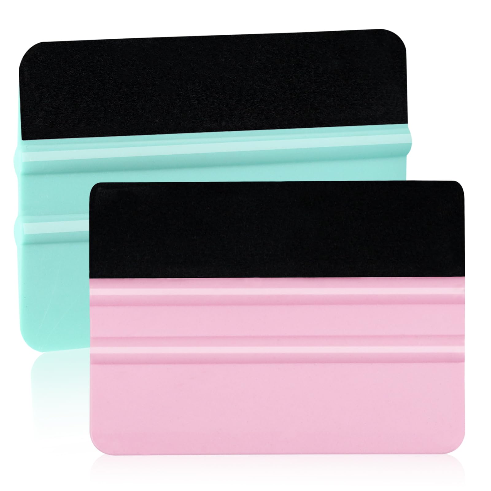 WRAPXPERT 2-Pack Vinyl Squeegee Tool Set - Pink & Teal Felt Scraper for Vinyl Application, Heat Transfer Vinyl, Decals & Stickers - Perfect for Cricut, Silhouette, HTV Projects & DIY Crafts