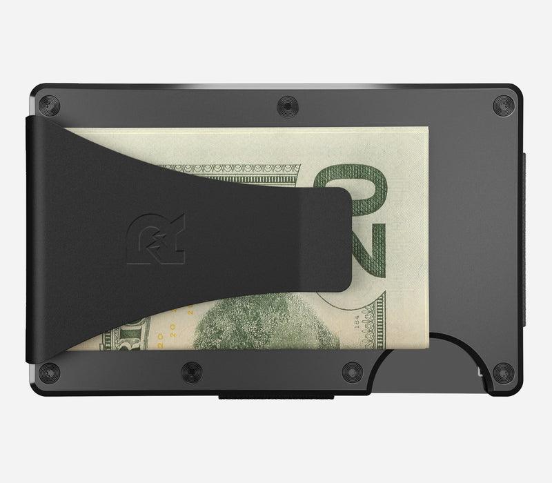 Slim Gunmetal Aluminum Minimalist Wallet with Money Clip - RFID Blocking, Ultra Thin & Lightweight for Men - Perfect for Travel, Business & Everyday Carry