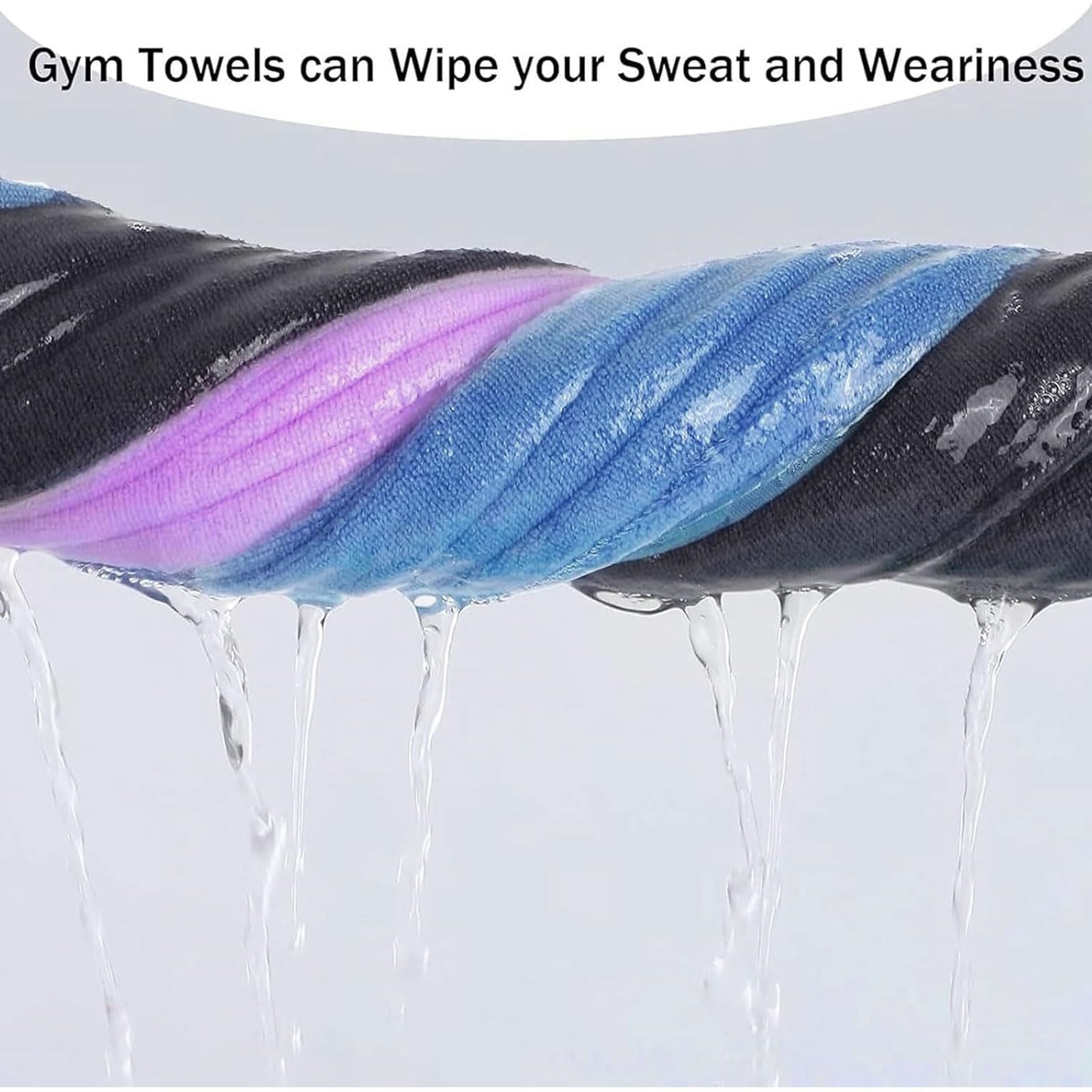 Premium Microfiber Gym Towel - Super Soft & Quick-Drying for Yoga, Fitness, Workout & Cycling (14x29 Inches, Grey/Blue/Purple) | Ideal for Gym, Sports, Travel & Post-Workout Refresh