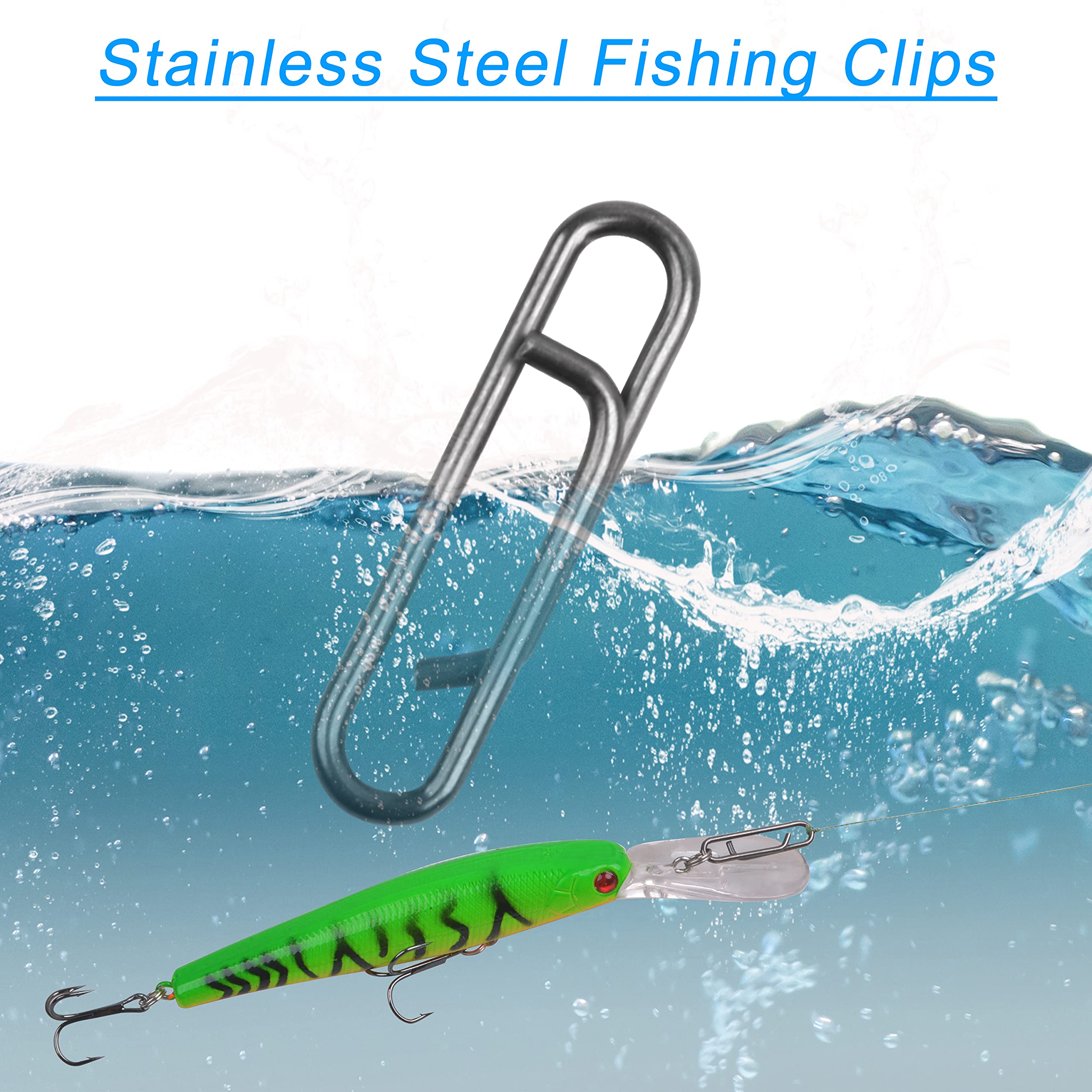 High Strength Stainless Steel Fishing Speed Clips - Quick Change Lure Connectors & Swivels for Power Fishing | Saltwater & Freshwater Fishing Tackle | Perfect for Bass, Trout, and Saltwater Game Fish