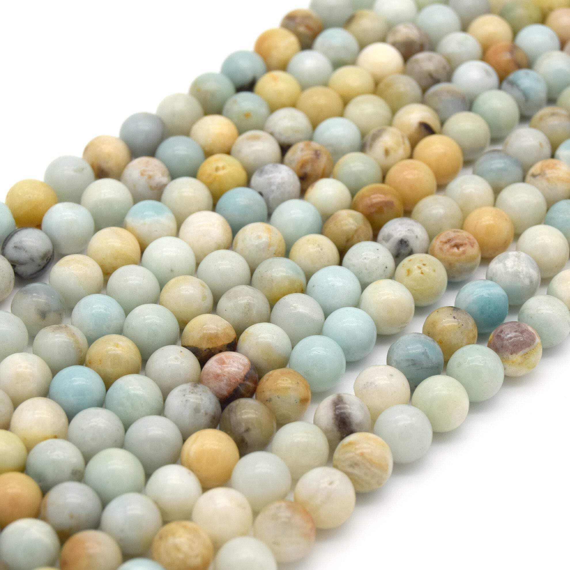 Natural Amazonite Beads 12mm - Smooth Round Gemstone Beads for Jewelry Making, DIY Crafts, Healing Bracelets & Necklaces - Perfect for Meditation, Energy Balancing & Spiritual Gifts