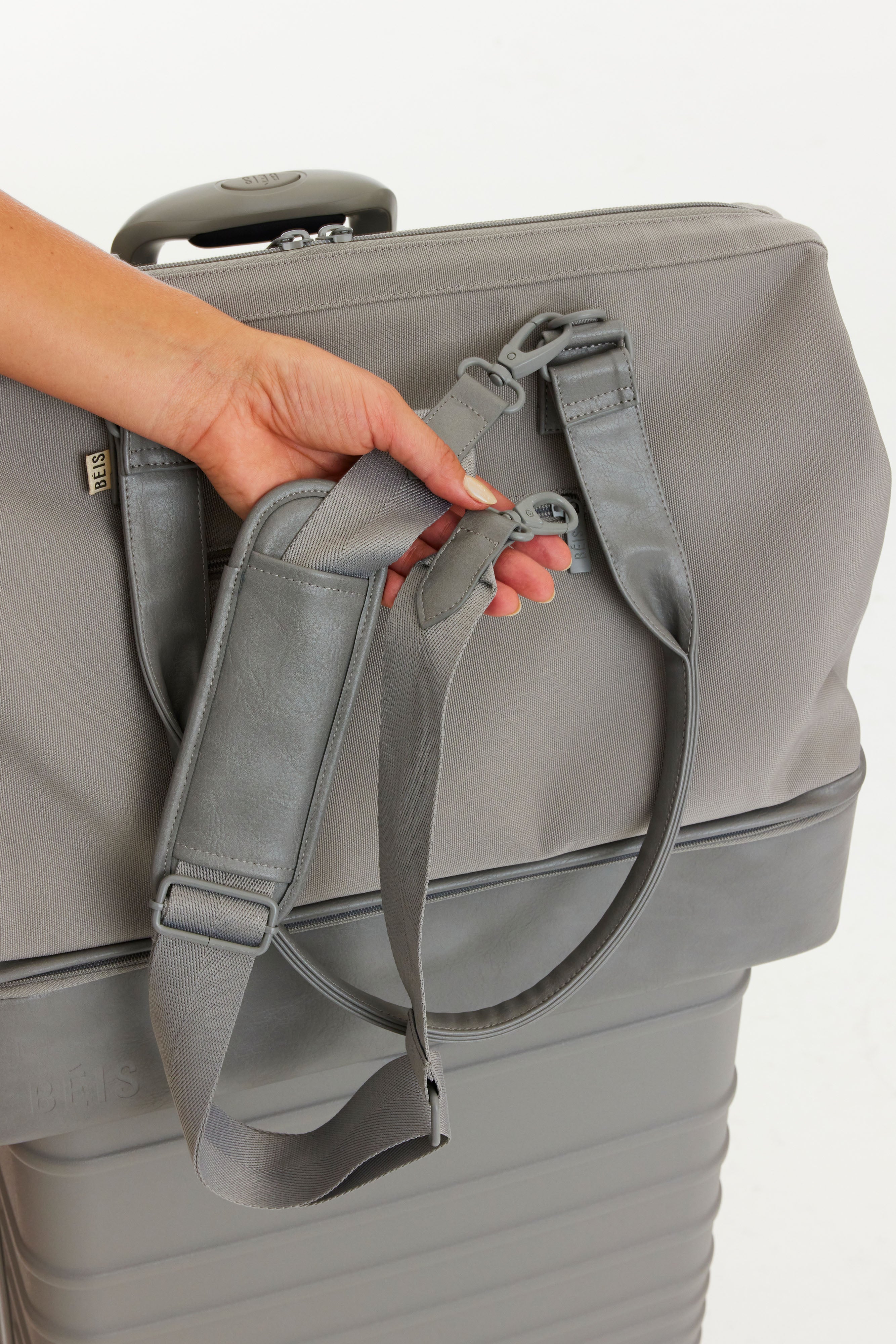 Convertible Weekender Bag in Grey - Stylish & Spacious Travel Duffel for Weekend Getaways, Gym, Work & Overnight Trips