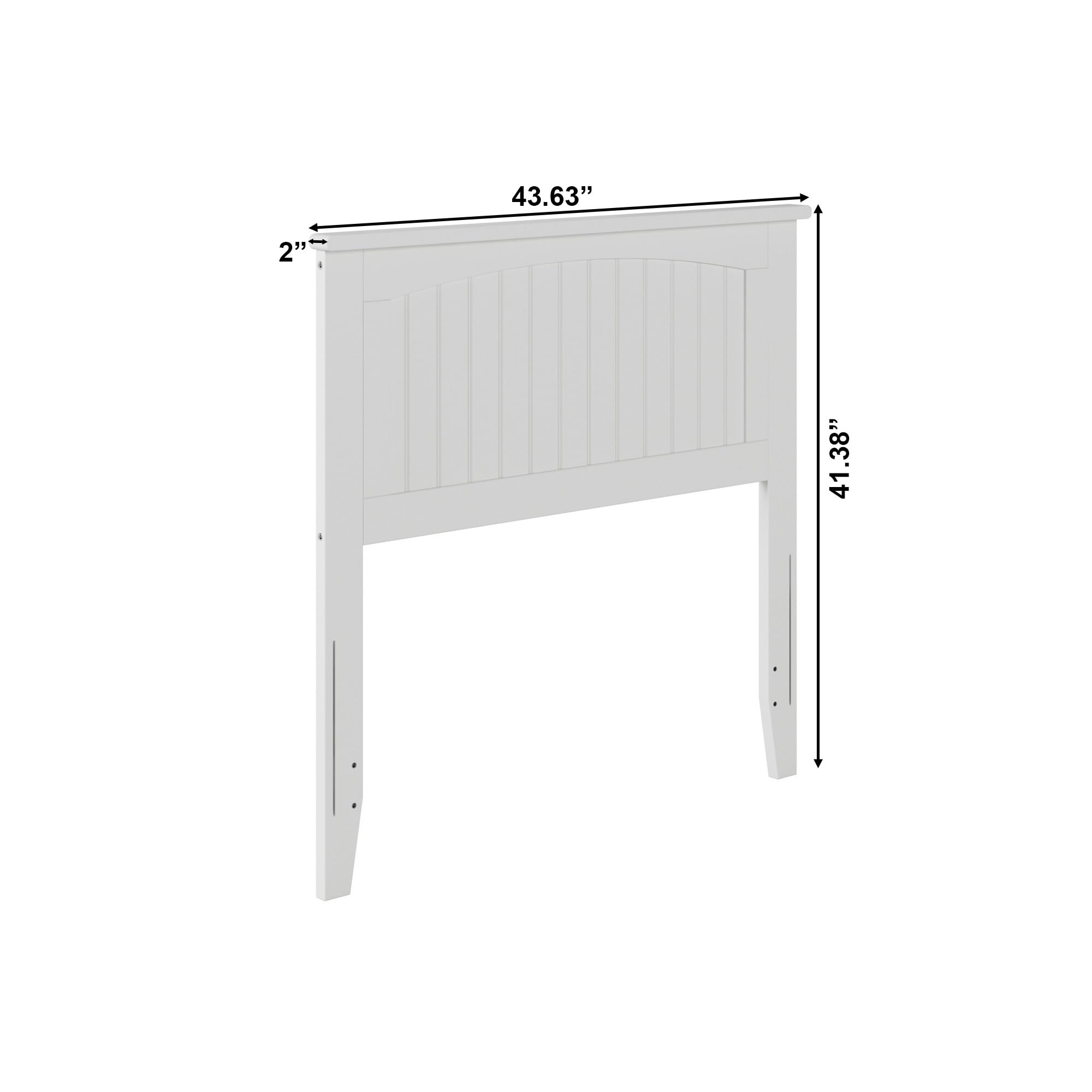 AFI Nantucket Twin Solid Wood Panel Headboard with USB Charging Port - White Wooden Bed Frame Headboard for Coastal & Farmhouse Bedroom Decor
