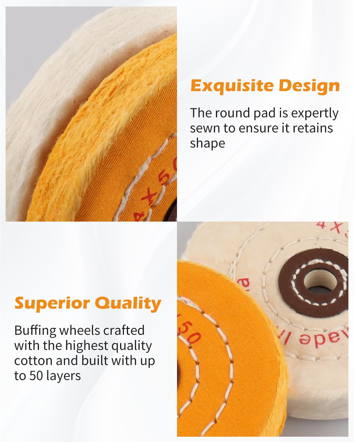 6 Inch Buffing Wheel for Bench Buffer - 2 Pack Polishing Wheel with 1/2