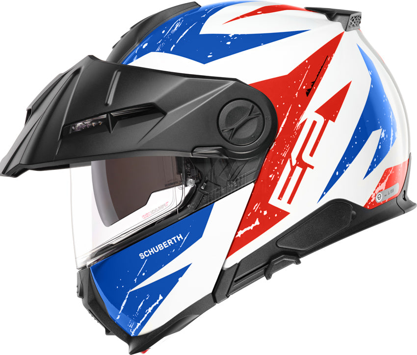 Schuberth E2 Explorer Blue Motorcycle Helmet - Premium DOT & ECE Certified for Adventure Riding & Long-Distance Touring
