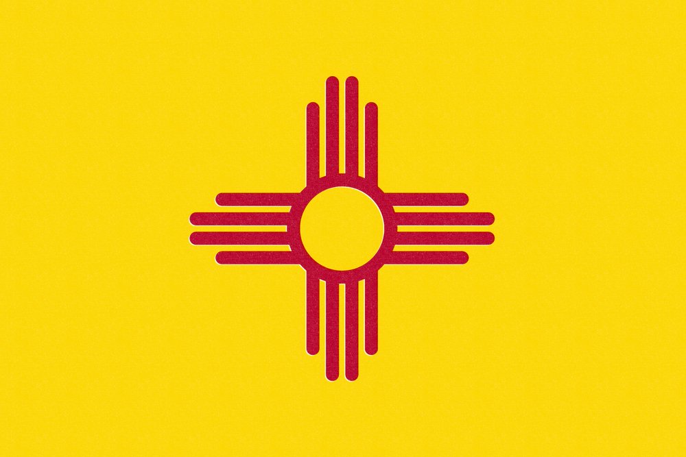 New Mexico State Flag Letterpress Print - 16x24 Wrapped Canvas Wall Art Decor for Home, Office & Classroom - Southwestern US Inspired Artwork for Patriotic Display & Western Decor