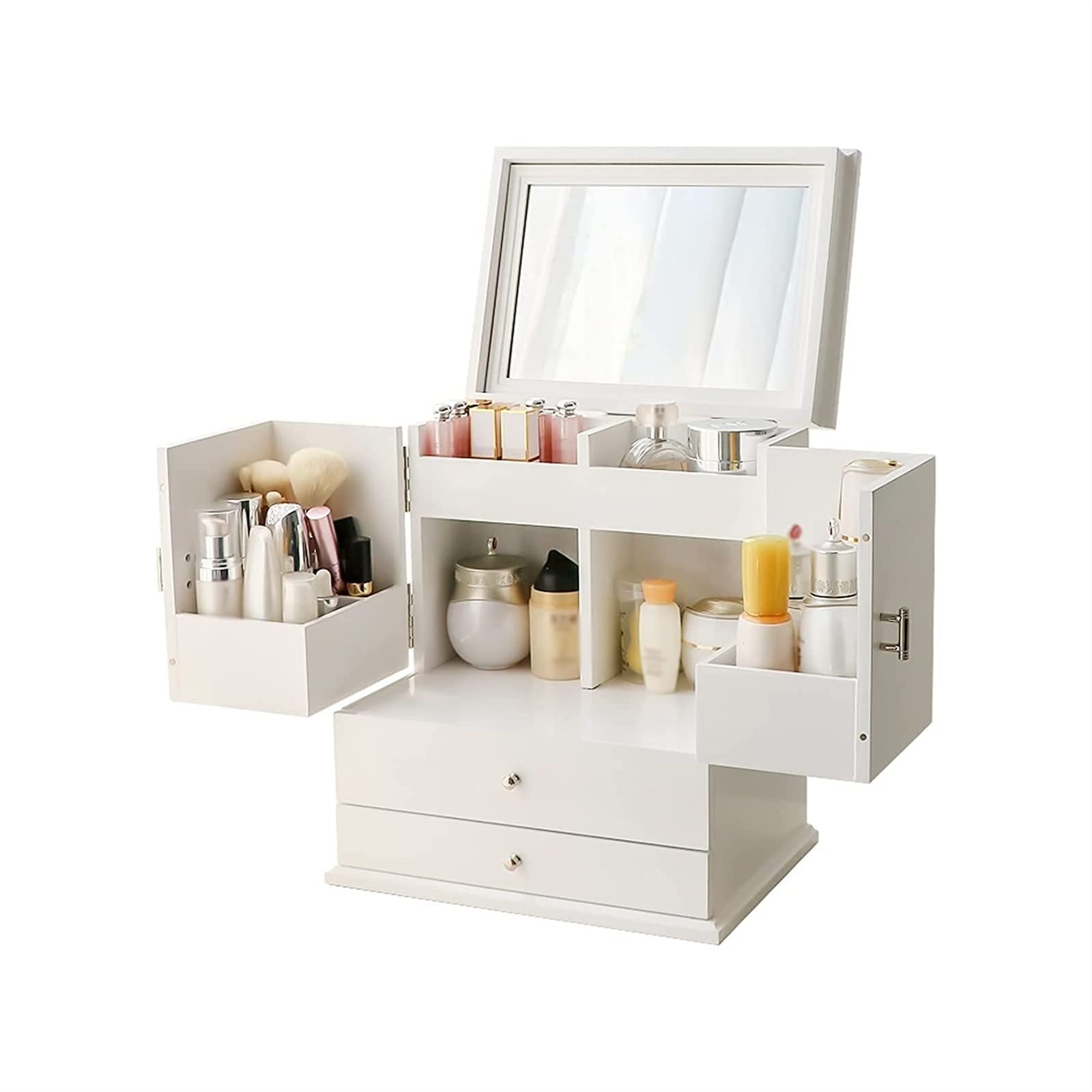 Waterproof & Dustproof Makeup Organizer Box with Lid - Large Cosmetic Storage Case for Makeup Brushes, Skincare & Beauty Products - Perfect for Bathroom Vanity, Dresser, Bedroom Countertop & Travel Organization