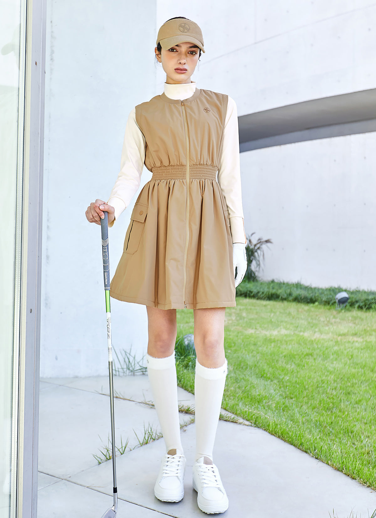 Stylish Big Pocket Padded Zip Up Dress for Women - Comfortable & Trendy Casual Wear for Office, Date Night & Everyday Outfits