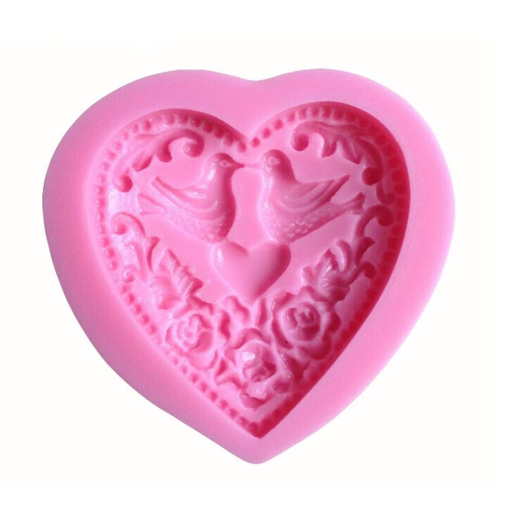 Yardwe Lovely Pigeon with Flower Silicone Mold - Cake Decorating Tool for Baking, Cupcakes, Desserts, Chocolate & Fondant - Perfect for Birthday Parties, Wedding Cakes & DIY Home Baking