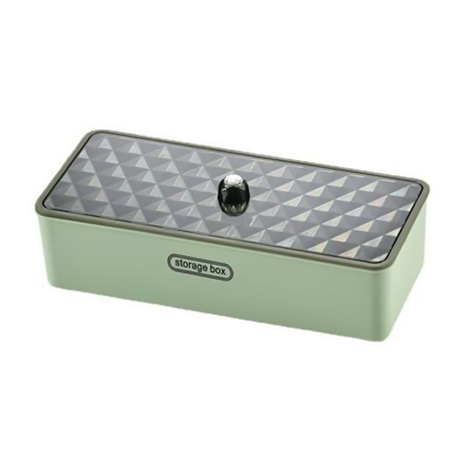 Stackable Makeup Organizer Box with Lid & Drainer - Bathroom Vanity & Kitchen Drawer Storage Tray - Plastic Cosmetic & Jewelry Organizer for Home, Travel, Salon Use