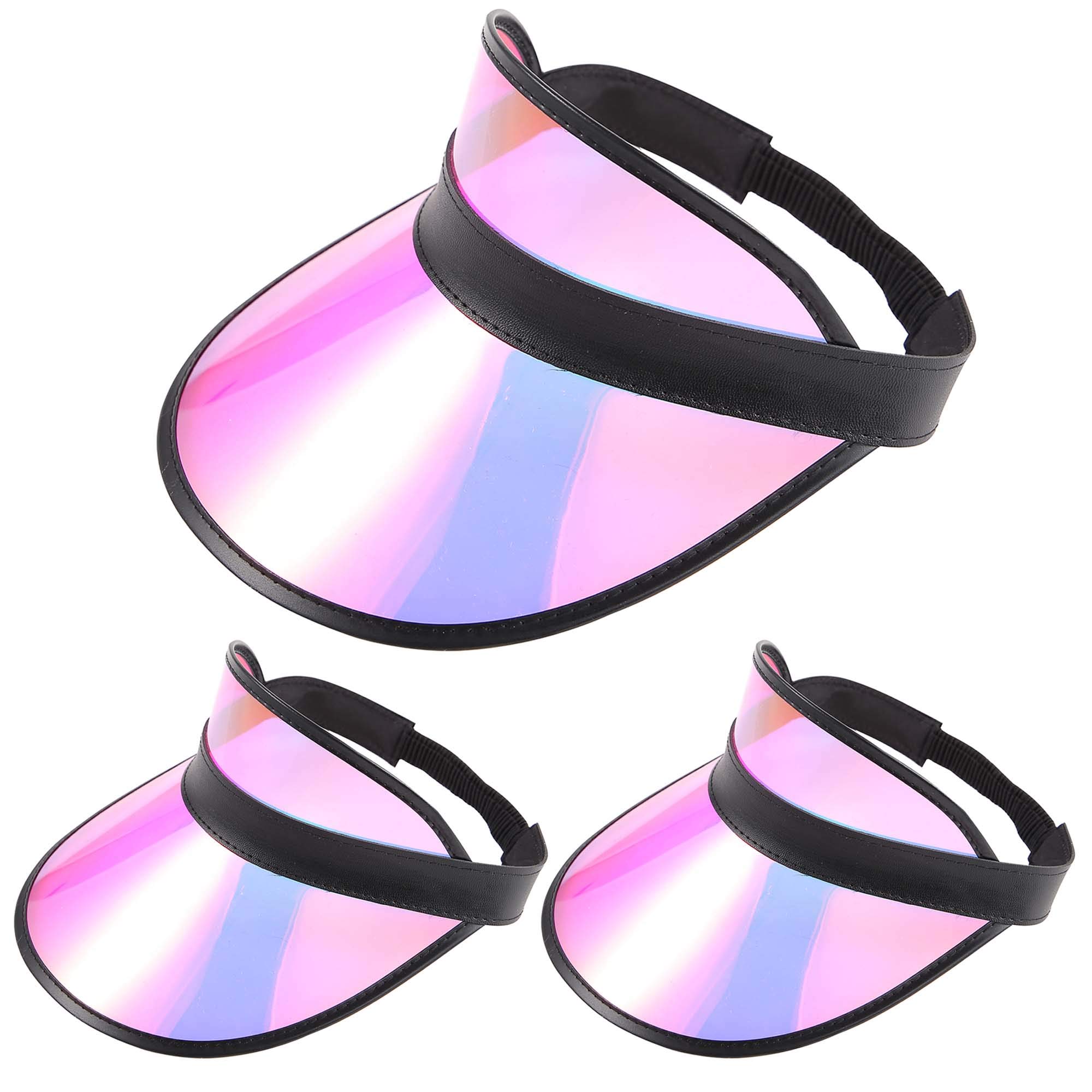 Adjustable Clear & Colorful Sun Visor Hats for Women & Men - UV Protection Sport, Beach & Golf Headwear - Lightweight Outdoor Sunhat for Running, Hiking, Fishing & Travel