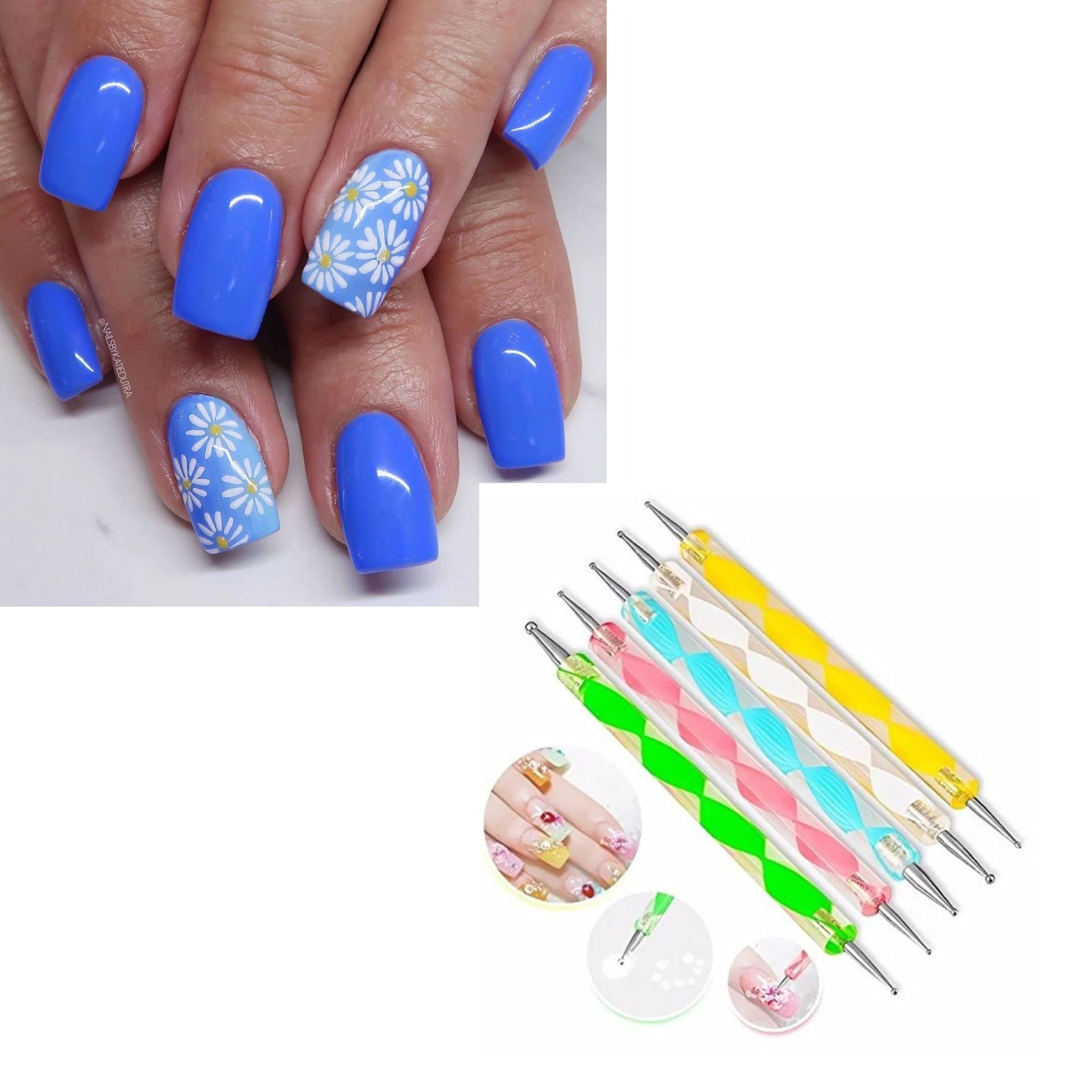 53 Pcs Professional Nail Art Kit with 48 Colors 3D Glitter & 5 Dual-Ended Dotting Tools | Complete Nail Design Set for Manicure, Pedicure & DIY Nail Art | Perfect Gift for Women, Girls & Teens