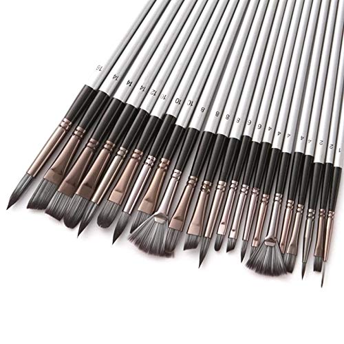 24-Piece Nylon Hair Wooden Handle Watercolor Paint Brush Set - Perfect for Artists, Students & DIY Projects (Scrubbing & Scraping Tools Included)