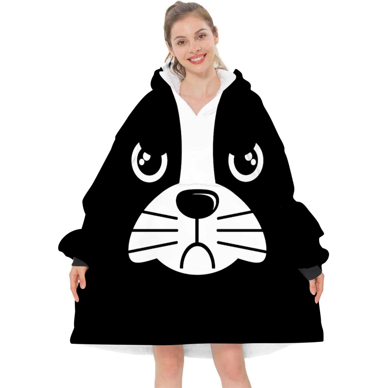 569 Cat Wearable Blanket Hoodie - Oversized Fleece Hooded Sweatshirt with Pockets | Soft Warm Fuzzy Blanket for Women | Perfect for Christmas Gifts, Cozy Nights & Lounge Wear