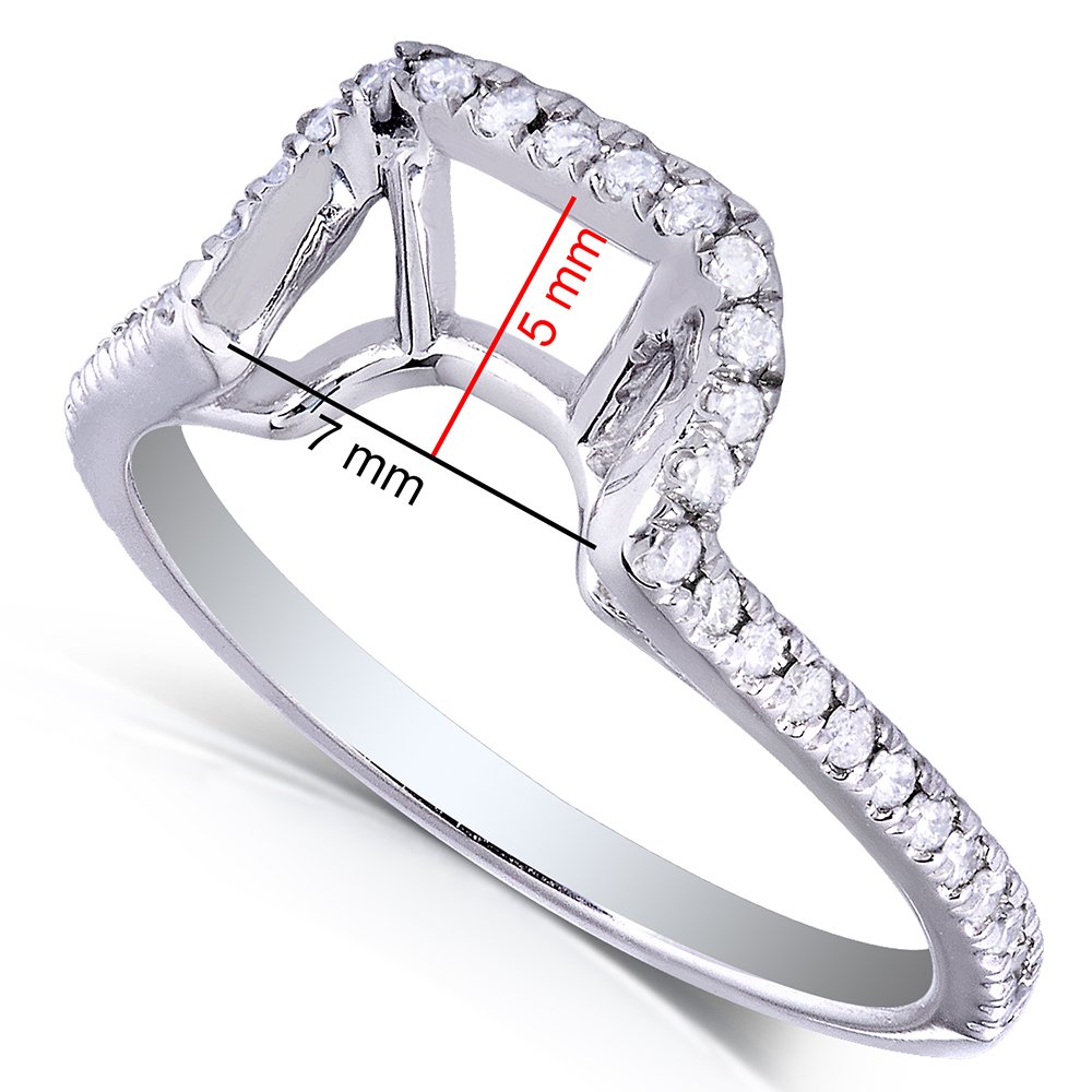 Kobelli 1/5 Carat Round Diamond Shadow Band Ring in 14K White Gold - Elegant Wedding Band, Anniversary Gift & Everyday Jewelry for Women