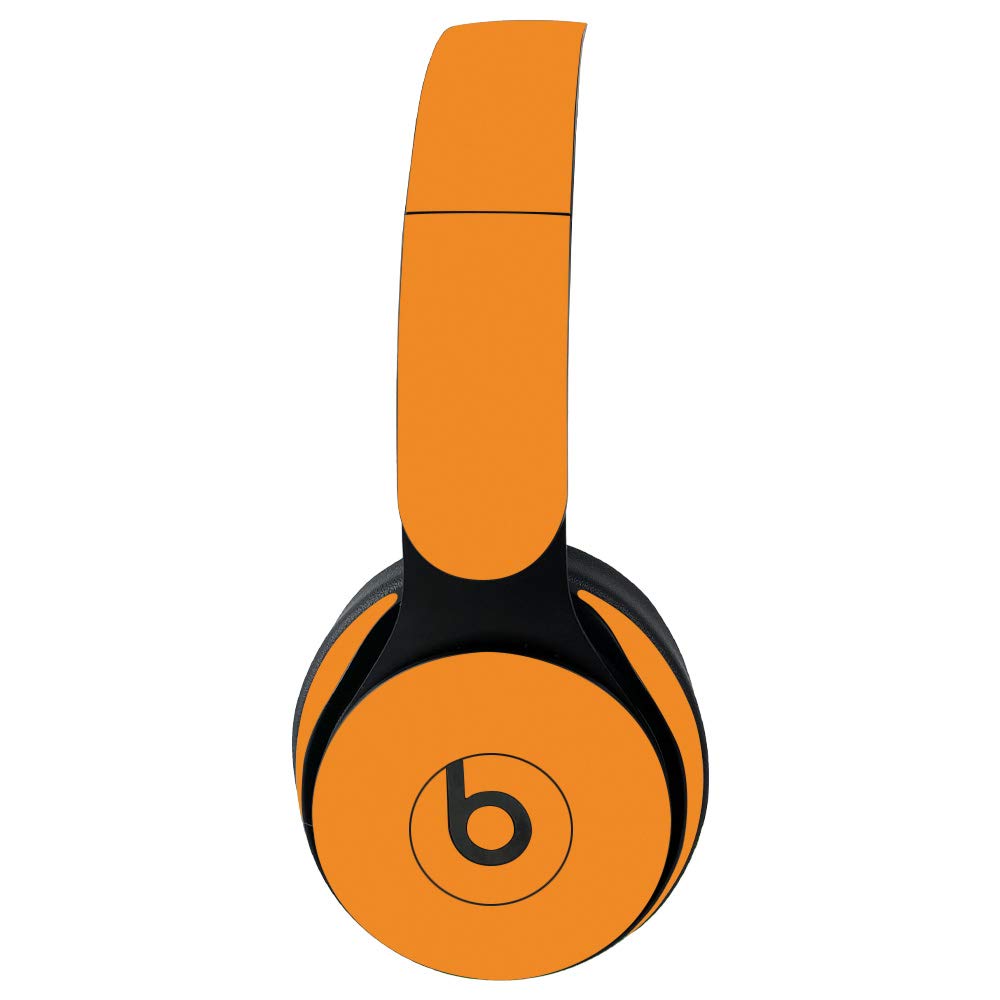 MightySkins Protective Vinyl Skin Cover for Beats Solo Pro Wireless Headphones - Solid Orange | Durable, Customizable Decal Wrap | Easy to Apply & Remove | Made in USA | Perfect for Gym, Travel & Daily Use