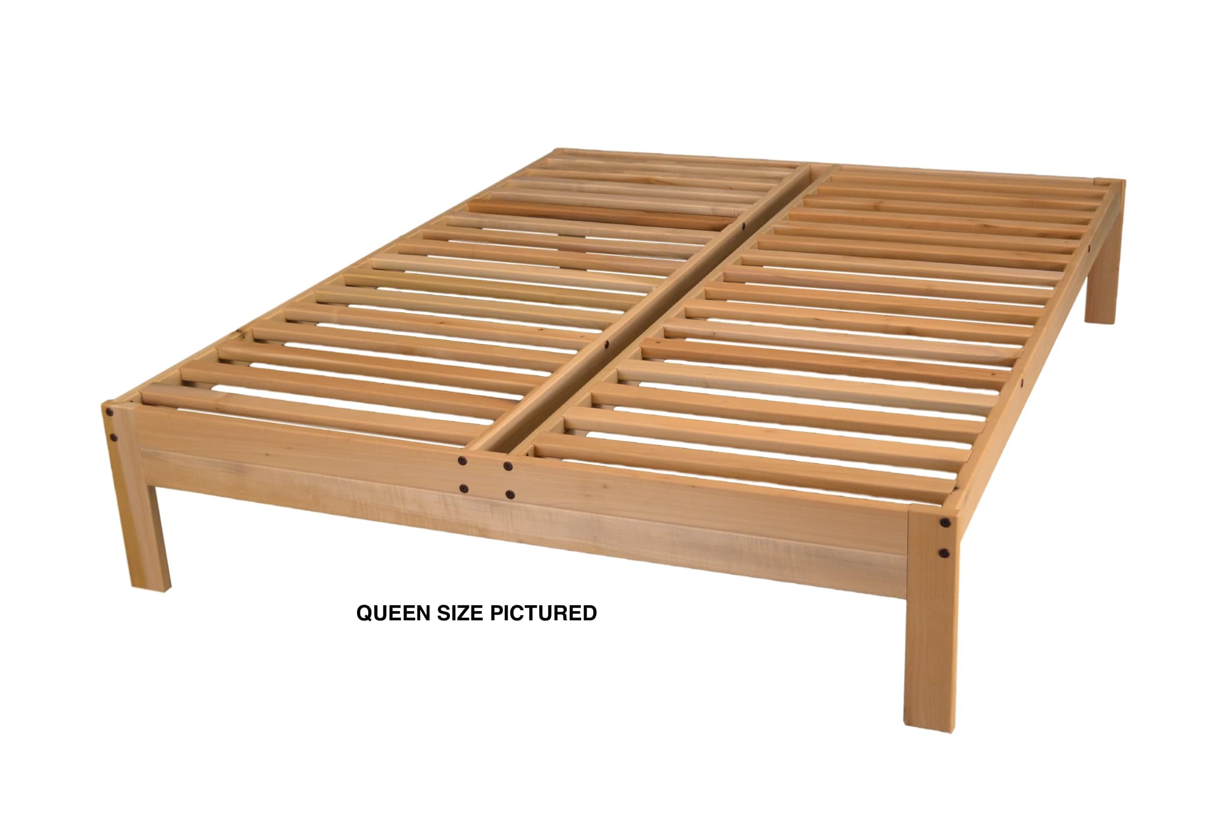 KD Frames Nomad Platform Bed - Twin Size Solid Wood Bed Frame - Unfinished Minimalist Swedish Design - Easy Assembly, No Box Spring Needed - Natural Wood Bed for Modern Bedroom, Guest Room, Dorm or Apartment