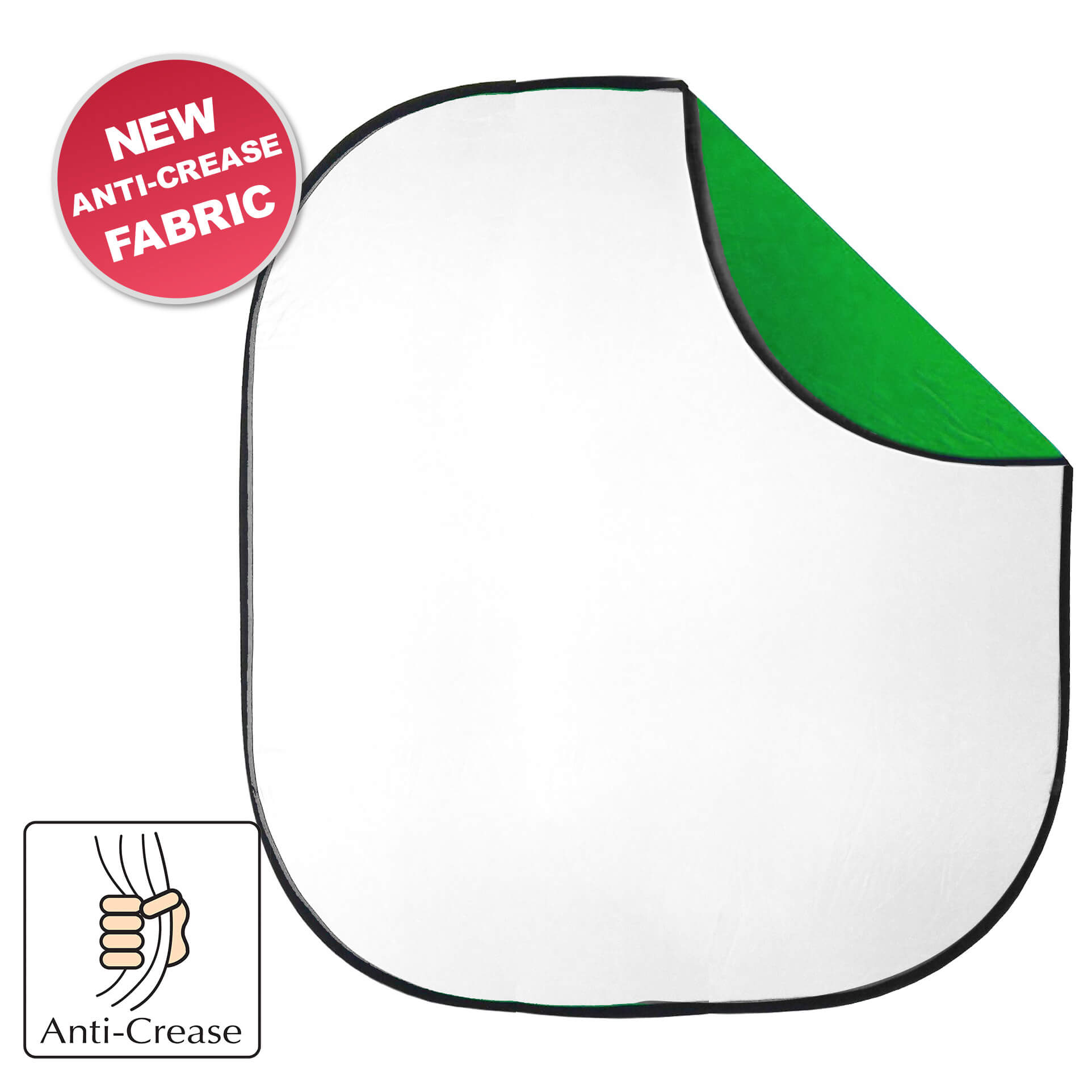 2x2.3m Dual-Sided Green/White Collapsible Twist Photography Backdrop - Perfect for Studio Shoots, Product Photography, and YouTube Videos