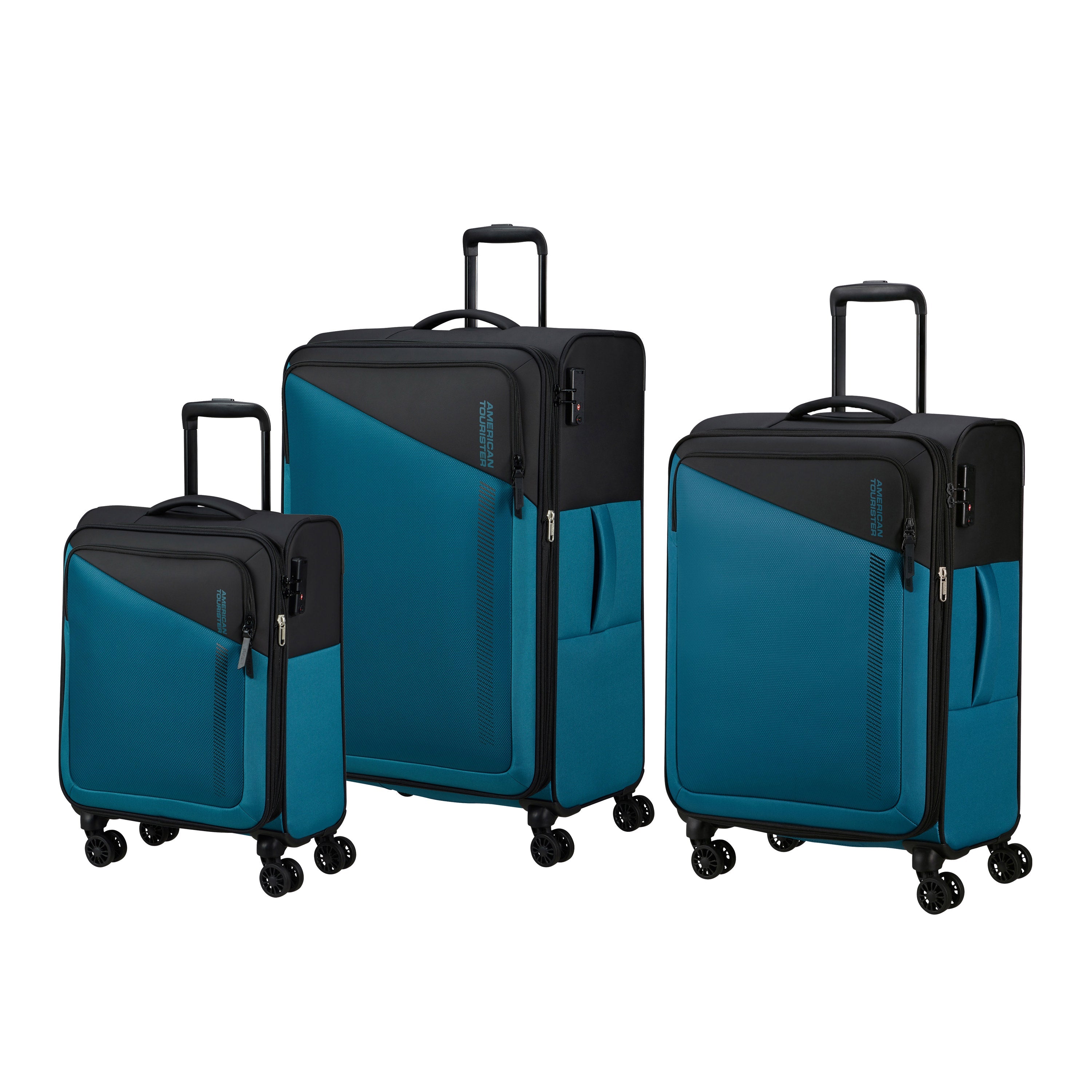 American Tourister Daring Dash Spinner Expandable 3-Piece Luggage Set - Lightweight Suitcase with 360° Wheels for Travel, Business Trips & Family Vacations