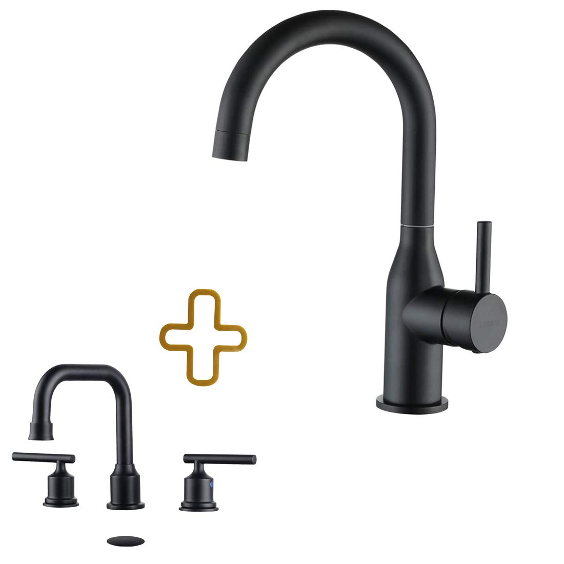 Premium Stainless Steel Bar Faucet - Single Handle & Widespread 2-Handle Options for Kitchen Sink or Bathroom - Durable Brushed Nickel Finish for Restaurants, Bars & Home Use